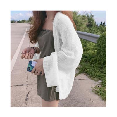 China Hong Kong-Style Retro Chic Style Thin Cardigan Women's Long-sleeved Sunscreen Breathable All-match Thin Loose Lazy Sweater Shorts for sale