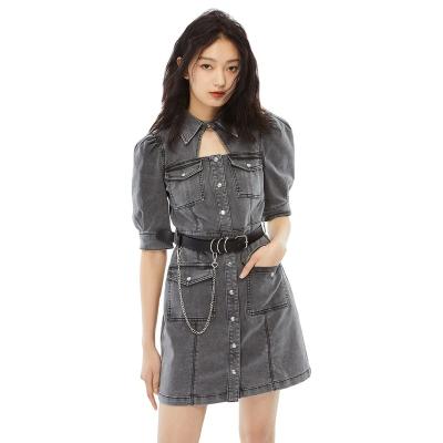 China Closing denim dress women summer denim casual dress new age reduction dress comfortable anti-static design line A line for sale