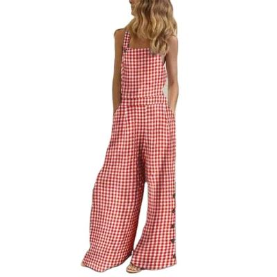 China New street style summer large size women's clothing European and American style cotton and canvas pants overalls belt loose and thin for sale