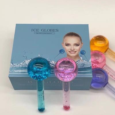 China Hot Selling Ice Globes Thick Glass Body Tubing Facial Massager With Glitter for sale