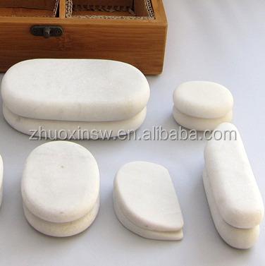 China White Stone Marble Cold Stone Body Massage Set for sale