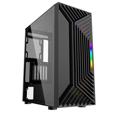 China RGB USB3.0 2.0 Desktop Metal Tempered Glass ITX ATX EATX PC Gaming Computer Desk Case for sale