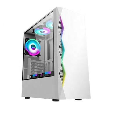 China Cheap White Glass Desktop ATX 2022 PC Gaming Computer Cases for sale