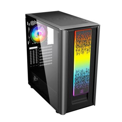 China With Fan 2022 Hot Sale Golden Field PC Tempered Glass Gamer Gamer Open Cases for sale