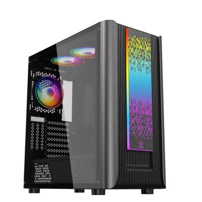 China With Newest Design Side Panel Window Full Tower ATX RGB Game Cabinet PC Gamer for sale