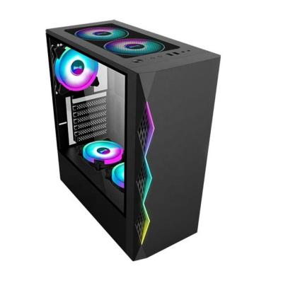 China With Fan Higher Adaptability Tempered Computer Case Gaming Computer Desk Glass Cases for sale