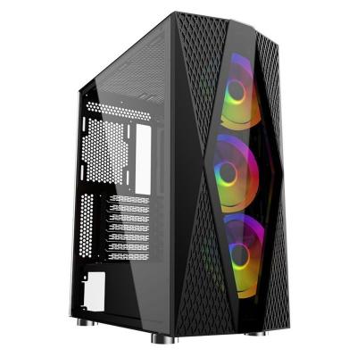 China With Side Panel Window Full Glass Tower Computer Gaming Case For Desktop Gabinete PC for sale