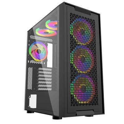 China With Hot 2022 Fan RGB Mini Tempered Glass ITX ATX EATX Cabinet Mini Gaming PC Computer Cases for sale