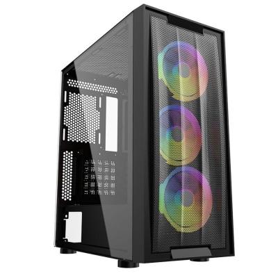 China With Side Panel Window Mini ITX Tempered Glass ATX EATX New Design Metal Mini Computer Gaming PC Case for sale