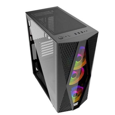 China With Fan 2022 New Design High End CPU Open Air Rugged Cabinet RGB Towers Desktop Gaming PC Case for sale