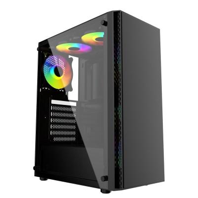 China Hot Mini Atx 2022 Aluminum Alloy Table Price Good Price Tempered Glass Cabinet PC Computer Game Case for sale