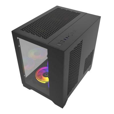 China With popular fan 2022 atx pc case gaming case white sff pc cases with power supply for sale