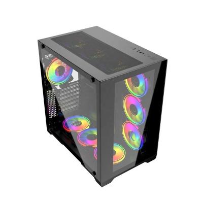 China With Fan 2022 Hot Sale ATX EATX Gaming PC Cabinet Computer Glass Case Full ITX High End Mini Tower for sale