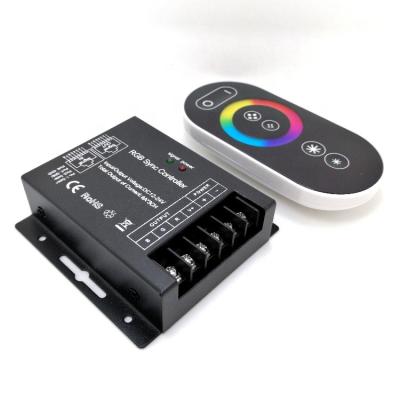 China For RGB LED Strip RJ45 Wireless Terminal 433MHz DC12V 24V 3CH*8A RF Touch Remote Control RGB Led Strip Sync Led RGB Controller for sale