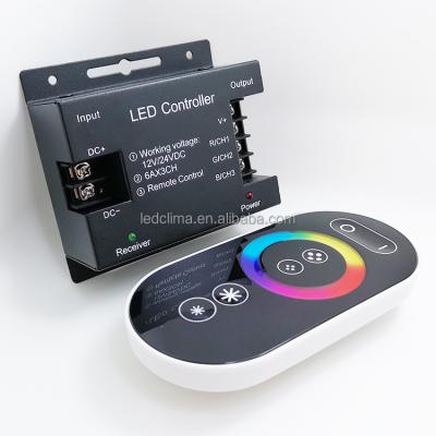 China For RGB LED Strip Dc12v-24v 6a 18a RGB Smd5050 2835 Led Strip Light rf Wireless Remote Touch RGB Wireless Led Controller for sale