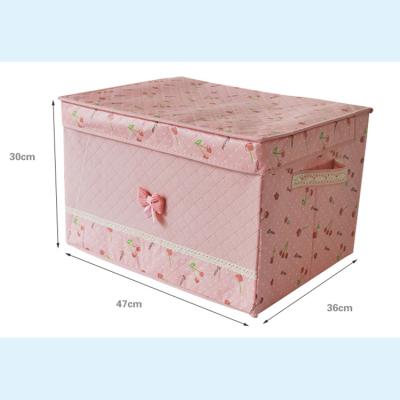 China Large capacity viable foldable polyester fabric storage box for home storage for sale