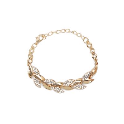 China 2021 New Trendy Crytal Leaves Alloy Bracelet Dangle Bracelets Fashion Jewellry For Women Girls Gift for sale