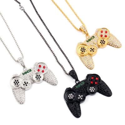 China Console Punk Jewelry Game Jewelry Hip Hop Alloy Controller Crystal Necklace For Women Men Gift for sale