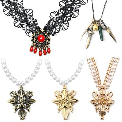 China Hot TRENDY Ms. Alcina Dimitrescu Alloy Necklace From Movie Resident Evil 8 For Women Girl Cosplay Jewelry for sale