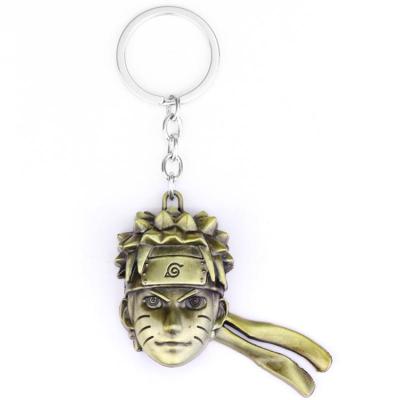 China Metal Anime Naruto Uzumaki Head Metal Key Chain For Men Birthday Gift Souvenir Jewelry for sale