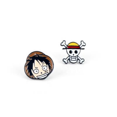 China FASHIONABLE Anime Luffy Alloy Enamel One Piece Stud Earrings For Fans Cosplay for sale