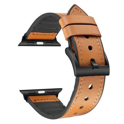 China 38 42 41 45 mm Adjustable Hot Selling Apple Watch Band Quick Release Leather Watch Strap for Men and Women for sale