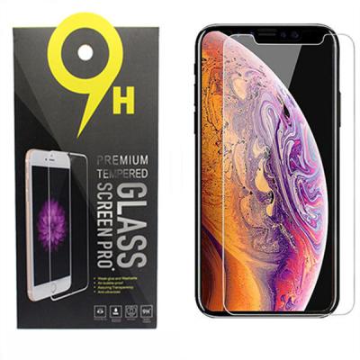 China 99% Clear 9h 2.5D Protective Glass With Paper Packaging Retail Box For iPhone 13 pro X Max XR XS 6 6s Max 7 8 Plus Screen Protector Glass Film for sale