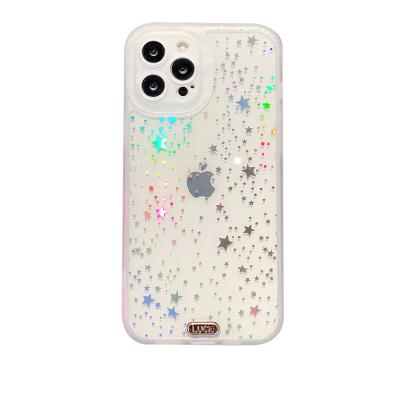 China Anti-Drop Luxury Korean CS Laser Love Heart Phone Shockproof Case For iPhone 13 Pro 12 11 XR XS Max Lens Protect Clear Back Cover for sale