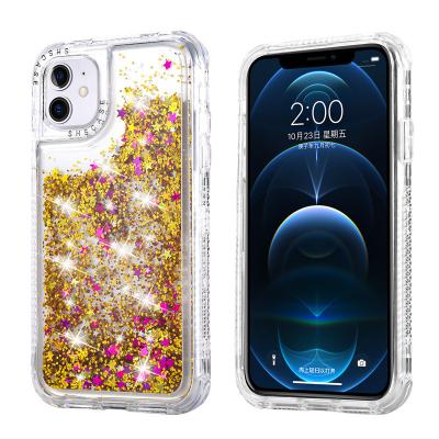 China Custom Anti-fall Glitter Mobile Cell Phone Liquid Cover , Glitter Liquid Cover For iphone 11 Pro Max Phone Case for sale