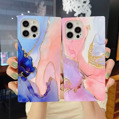 China Marble gradient shape xs whole texture luxury square max Anti-drop sale phone case for iPhone 12 pro for sale