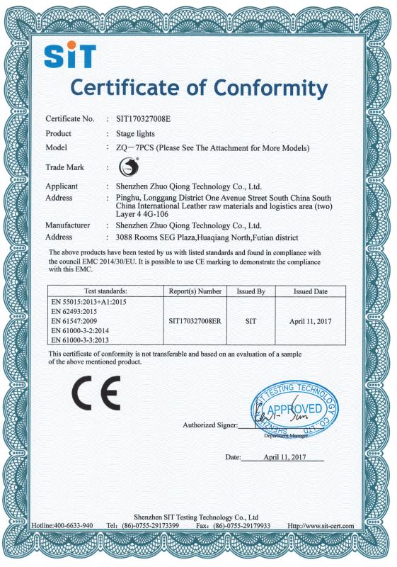 CE - Shenzhen Zhuoqiong Technology Co., Ltd.