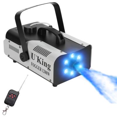 China U' King Hot Sales 1200W Stage Light Smoke Machine With Remote Fog Machine 1L for sale