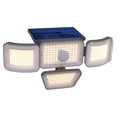 China Outdoor Solar Tempered Glass Four Heads Wall Lights for sale