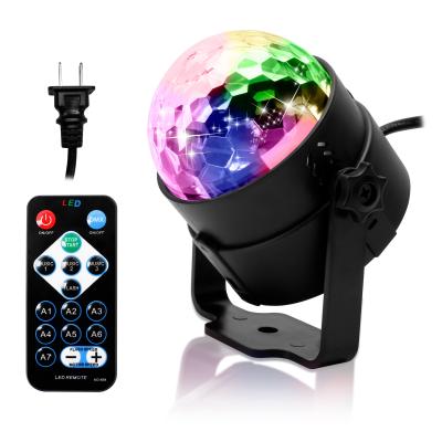 China Disco Home Party LED RGB Sound Remote Control Sound Activated Crystal Magic Ball Disco Lights Party Light for sale