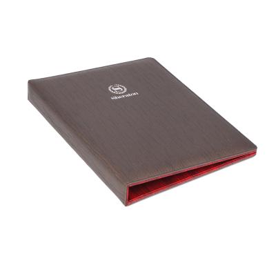 China Sturdy And Sturdy Size Ring Binder Restaurant Hotel Service Smooth Wholesale Customized Leather Folder Free Sample for sale