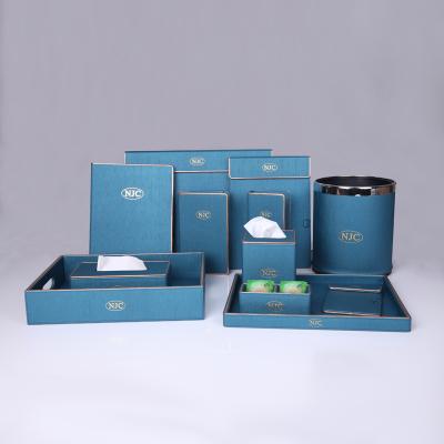 China China Wholesale Custom Supply Waterproof Hot Luxury Blue Leather Guest Room Set for sale