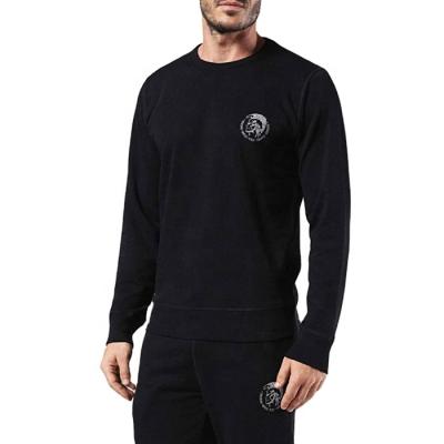 China Best Selling Custom Black Anti-wrinkle Fleece Printed Crewneck Men's Hoodies and Sweatshirts for sale