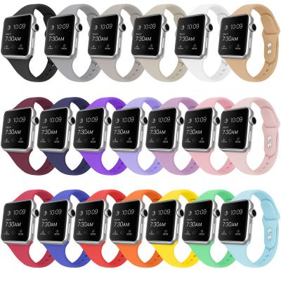 China New Slim Slim Silicone Fit Watch Band Slimming Silicone Sports Smart Watch Strap For Apple Watch for sale