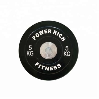 China Durable 5kg Black Power Lifting Premium Solid Rubber Bumper Plate for sale