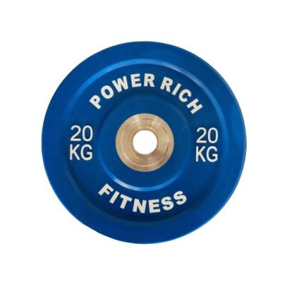 China Durable Solid Rubber Blue Color 20kg Premium Power Lifting Bumper Plate for sale