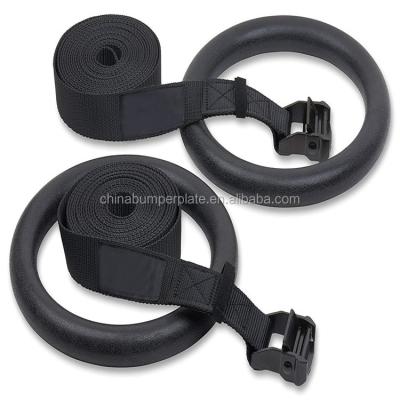 China Durable Plastic Gymnastic Rings Home Gym Rings Equipment Pull Up / Weightlifting for sale