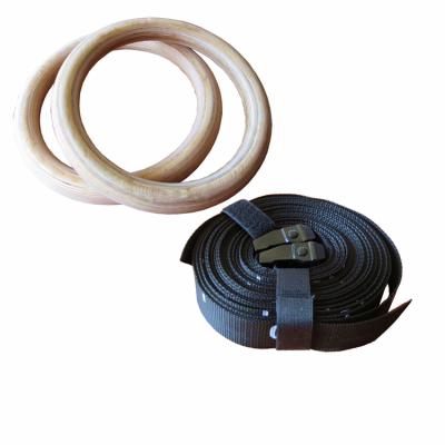 China Durable straps and buckles included heavy duty wooden gymnastic rings for sale