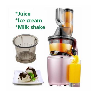 China Hotel High Juice Yield Cold Press Wide Drop Slow Masticating 76MM Fruit Juicer Ice Cream Smoothie Dessert Maker Machine for sale