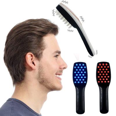 China For Home Use Anti Hair Loss Massage Therapy Led Infrared Blue Red Light Vibration Hair Massage Brush Electric Laser Hair Growth Comb for sale