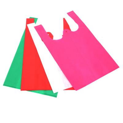 China Wholesale Promotional Cheap Factory Reusable Handled Handled W Cut Handled Vest Non Woven Bag (30cm for sale