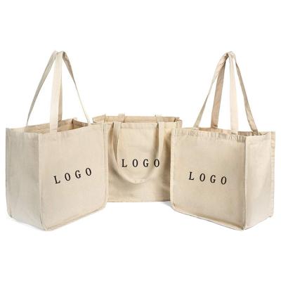 China High Quality Blank Custom Canvas Washable Shopping Tote Bag With Pocket Cotton Logo Print Eco Friendly Natural for sale