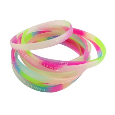 China Keepsake/Promotional Gifts/Advertising Gift 1/5 inch Imprinting Logo Silicone Wristbands Wristband Custom Logo Wristband Silicone Custom Silicone for sale