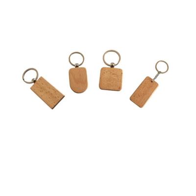 China Factory Supply Wooden OEM Shape Rectangle Key Chain Wood Key Ring Blank Wood Key Chain for sale