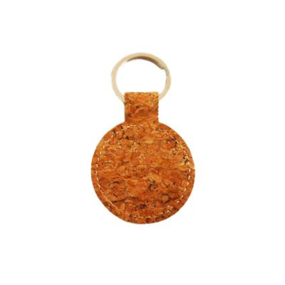 China Cork Chain Custom Logo Cork Key Ring Cork Leather Keychain Cork Key Factory Supply Souvenir Wood Gift for sale