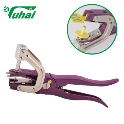 China Livestock Ear Tag Applicator Purple Animal Metal Identification Tagger Plier for sale